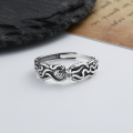 wholesale S925 Sterling Silver Retro Octopus 3D Pattern Style Thai Silver Ring Fashion Punk Index Finger Ring-0-1