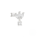 wholesale S925 Sterling Silver Marquise Crown Double-sided Threaded Cartilage Earring With Zircon-0-11