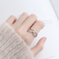 wholesale S925 sterling silver hollow-out square spliced ring Dongdaemun ins trend fashion personality high-end sense-0-2
