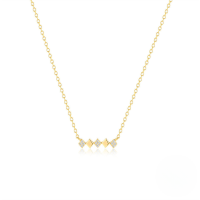 wholesale 925 Sterling Silver New Creative Single Row Zircon Inlaid Light Luxury Choker Necklace,ins-Gold 925 silver