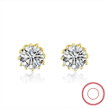 wholesale S925 sterling silver gold-plated ultra-sparkling zirconia drop earrings, manufacturer wholesale-0-123