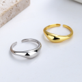 wholesale S925 Sterling Silver Minimalist Ins Style Unisex Open Adjustable Smooth Irregular Shaped Ring-0-0