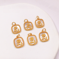 wholesale Gold-plated S925 Silver Natural White Shell Lucky Bag Pendant Plaque Charm Bracelet String DIY Components-0-2