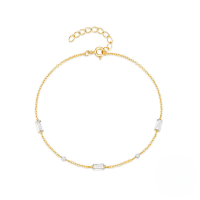 wholesale S925 Sterling Silver Square Diamond Stackable Daily Match Women's Bracelet, a Classic and PopularVersatile Design-Gold 925 silver