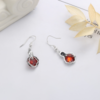 wholesale S925 Silver Fashion European and American Red Crystal Zircon Queen Style Trendy Creative Versatile Earrings Ear Clips-YFR302/approx. 3.4g 925 silver