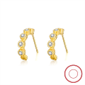 wholesale S925 sterling silver gold-plated ultra-sparkling zirconia drop earrings, manufacturer wholesale-0-82