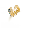 wholesale 925 Silver Designer Adjustable Open Ring with Natural Topaz, Featuring a Unique Phoenix Feather Design-0-4