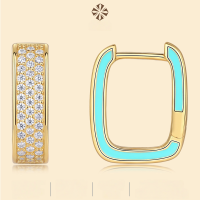 wholesale S925 Sterling Gold-Toned Luxury High-End Moissanite Earrings with Ear Clips, Cross-Border Best-Seller Ins Style-Moissanite 80 pieces/pair