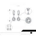 wholesale S925 Sterling Silver White Gold Hollow-out Diamond-inlaid Round Stud Earrings, Zircon Earrings-0-1