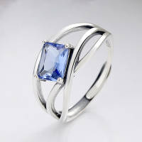 wholesale S925 Sterling Silver Multi-Layer Cross Inlaid Blue Zircon Ring Fashion Commuting Light Luxury Design Index Finger Ring-824J/approx. 3.7g Opening adjustable