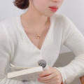 wholesale S925 Sterling Silver National Tide Bamboo Panda Necklace for Women with Southern Red Agate, Minimalist Design Mascot Collarbone Chain-0-3