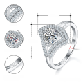 wholesale 18K gold plated S925 sterling silver cross-border new 1-carat moissanite ring women's fashionable skirt ring-0-5