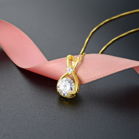 wholesale S925 silver fashion cute necklace accessory Korean simulated diamond jewelry pendant ladies teardrop-shaped pendant-Single Pendant - Without Chain>925 Silver