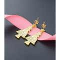 wholesale 925 Sterling Silver Rainbow Christmas Tree Earrings for Women, Long DropIns Style Christmas Silver Earrings for Cross-Border E-Commerce Supply-0-2