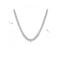 wholesale 18k Gold Plated S925 Silver Full Moissanite Overlap Versatile Chain Women's Necklace for Cross-Border New Banquet Party-0-5