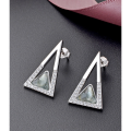 wholesale S925 Sterling Silver Zircon Inlaid Minimalist Triangle Stud Earrings Women Korean Style Fashion Earring Wholesale-0-3