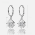 wholesale 925 Silver Sunflower Earrings for Cross-Border Trade in Europe and America, Pure Silver Flower Ear Clips, Light Luxury High-End Style, Ins Fashion-0-6