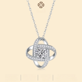 wholesale S925 Silver Necklace Moissanite Pendant Fashion Collarbone Chain Cross-Border Best-Selling Accessories Gift Source Wholesale-0-0