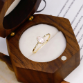wholesale 9K gold jewelry manufacturer wholesale minimalist fashionable niche teardrop-shaped rose quartz ring-0-2