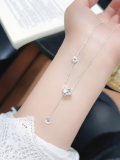 wholesale 999 Pure Silver Butterfly Tassel Four-Leaf Clover Necklace for Women, Small Batch Design, High-End Feel, Light Luxury Collarbone Chain, Gift for Girlfriend-0-33