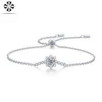 wholesale 925 Silver Adjustable Anti-Loss Clasp Stackable Fashionable Bracelet with Moissanite for Live Streaming Hot Sales Light Luxury High-End Feel-Moissanite bracelet 50 points