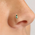 wholesale 925 Sterling Silver New Natural Moss Agate Nose Piercing Jewelry, Popular In And Ins-0-1