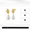 wholesale S925 Sterling Silver Irregular Pearl Earrings Wholesale-0-1