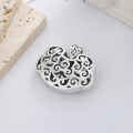 wholesale S990 Silver Retro Ethnic Style Enamel Glaze Hollow-Out Lotus Auspicious Clouds Peace Lock DIY Accessory Pendant-0-2