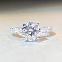 wholesale Sterling Silver Moissanite Diamond Ring for Women 3 Four Prong Simulated Diamond Ring Wedding Moissanite Fine Craftsmanship Factory Direct-CBJZ310-High Carbon Drill No.7