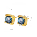 wholesale S925 Silver Plated 18k Gold London Blue Topaz and Moissanite Ring, Necklace, and Earrings Set-0-7