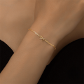 wholesale S925 Sterling Silver Minimalist Bow Paperclip Chain Bracelet, An Ins-style-0-1