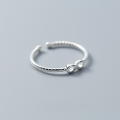 wholesale S925 Silver Ring Women's Japanese and Korean Style Fashion Twist Infinity Figure 8 Adjustable Index Finger Ring J5075-0-1