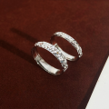 wholesale S925 Sterling Silver Yaxi Ins Diamond-Shaped Glittery Crushed Ice Ring, High-End Luxury Couple Ring, TikTok Viral Hit-0-2