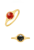 wholesale Metal: Circular Engraved Garnet Ring and Black Onyx Pendant, Aget*22 Winter New Collection-0-9