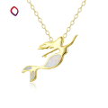 wholesale S925 silver fairy tale mermaid opal pendant, white opal jewelry-0-0
