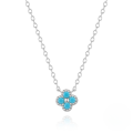 wholesale S925 Sterling Silver Petal Set With Zircon And Turquoise, A Minimalist European-style Accessory Collection-0-11