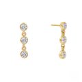 wholesale S925 Sterling Silver Ins Minimalist Three-zircon Stud Earrings,-0-0
