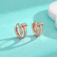 wholesale S925 sterling silver cross-border moissanite ear clips, stylish and versatile, with a luxurious and niche design in champagne gold earrings-0.16 carat white gold earrings &gt; 925 silver