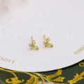 wholesale S925 silver plated with 14k gold summer fresh style fluttering butterfly earrings-0-2