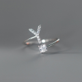 wholesale Metal S925 Silver Nalan Your Name Korean Style Single Diamond 26 English Letters Adjustable Ring J3869-0-29