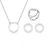 wholesale 925 Sterling Silver New Geometric Round Enamel Pendant Ins Style Minimalist Luxury Collarbone Chain-Earrings-White Gold&gt;925 Silver