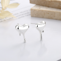 wholesale S925 Silver Korean-style Trendy Novel Minimalist Lava Heart-shaped Fresh Women's Earrings Ear Studs-0-0