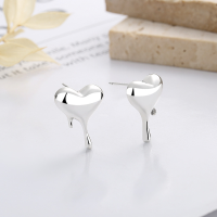 wholesale S925 Silver Korean-style Trendy Novel Minimalist Lava Heart-shaped Fresh Women's Earrings Ear Studs-YFR265/approx. 3.2g 925 silver