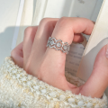 wholesale S925 Sterling Silver Fresh and Sweet Ins Style Niche Design Diamond-Inlaid Hollow Lace Ring R02730-0-1