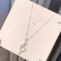 wholesale Silver S990, minimalist and designer silver snake necklace for women, elegant and collarbone chain-0-3