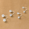 wholesale 990 Sterling Silver Sweet Ins Style Super Sparkling Full Diamond Round Ball Wave Earrings Flash Diamond S-Shaped Ear Cartilage Stud M06652-0-2