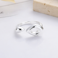 wholesale S925 Sterling Silver Korean Style Fashion Cross-Border Geometric Minimalist Circle Ins Trend Adjustable Ring-0-1