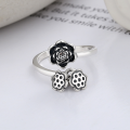 wholesale S925 Sterling Silver Vintage Antique Lotus Seed Pod Pendant with Tassels, Minimalist Ethnic Style Open Ring-0-1