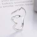 wholesale S925 Silver Retro Vintage Zodiac Snake Coiled Texture Individualistic Cool Style Creative Adjustable Ring-0-4