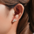 wholesale S925 Sterling Silver Geometric Star Stud Earrings With Crystal Accents-0-3
